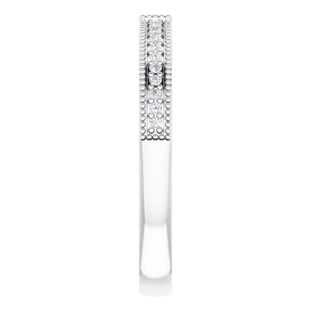 14K White .07 CTW Diamond Stackable Ring-