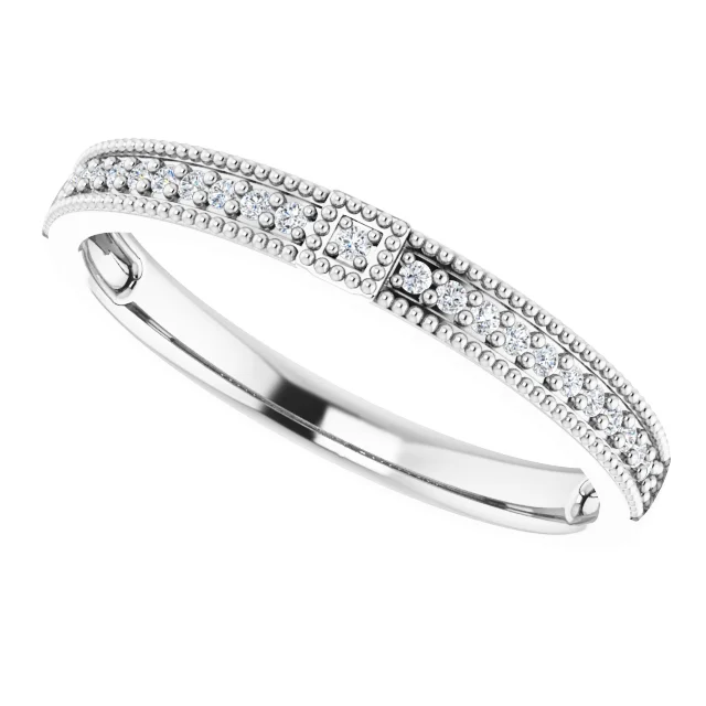 14K White .07 CTW Diamond Stackable Ring-
