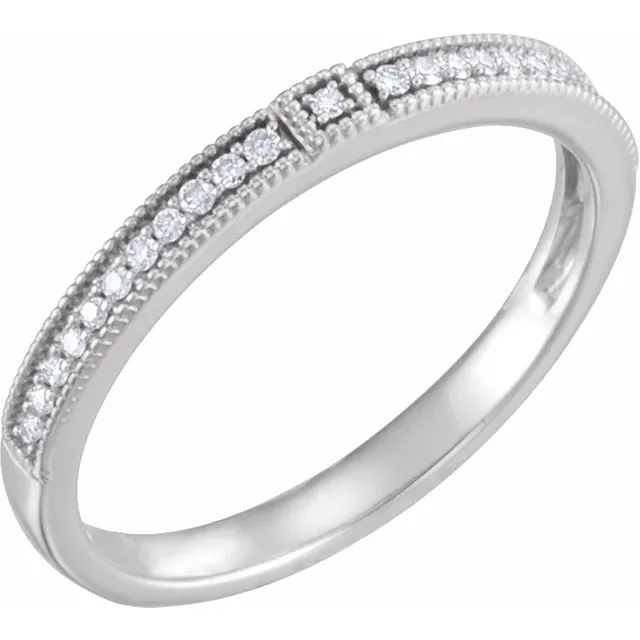 14K White .07 CTW Diamond Stackable Ring-