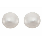 14K Yellow White Freshwater Cultured Pearl Earrings-