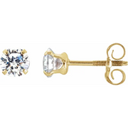 14K Yellow 4 mm Round Cubic Zirconia Youth Stud Earrings-