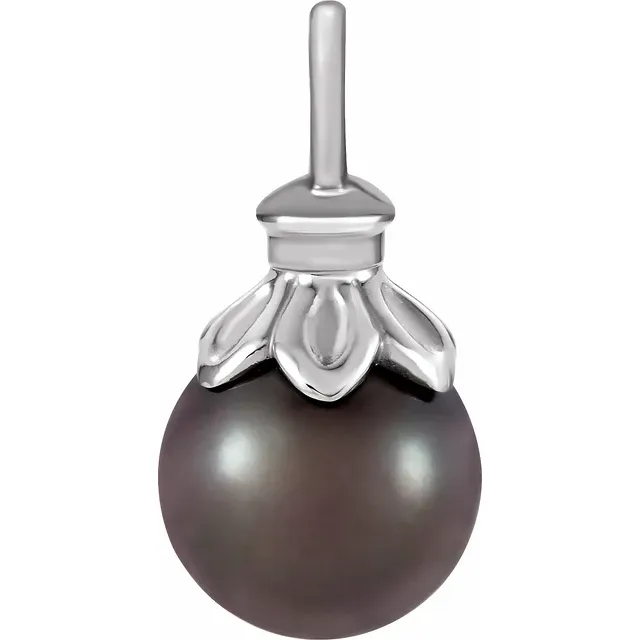 14K White Tahitian Cultured Pearl Pendant-