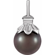14K White Tahitian Cultured Pearl Pendant-