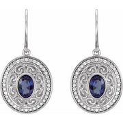 14K White Pink Tourmaline & 1/3 CTW Diamond Earrings-
