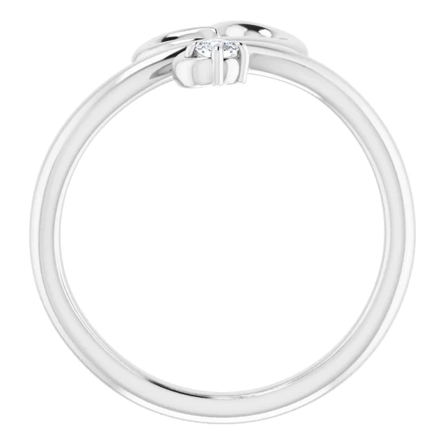 14K White .06 CTW Diamond Heart Ring-
