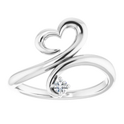 14K White .06 CTW Diamond Heart Ring-