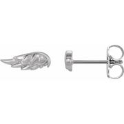 14K White Angel Wing Earrings-