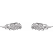 14K White Angel Wing Earrings-