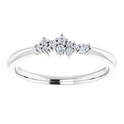 14K White .08 CTW Diamond Stackable Cluster Ring-