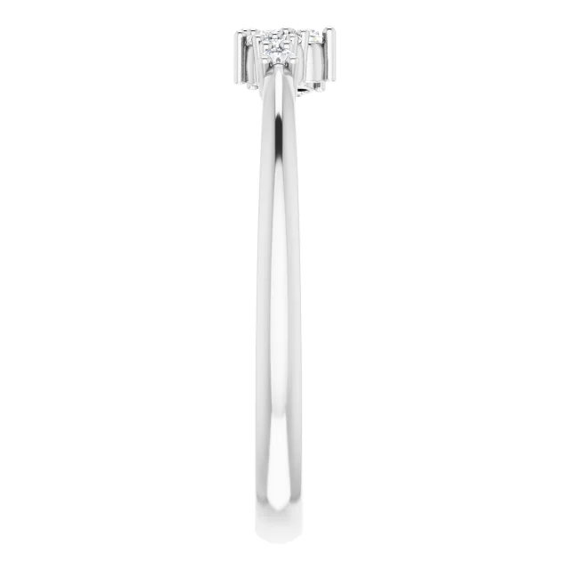 14K White .08 CTW Diamond Stackable Cluster Ring-