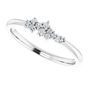 14K White .08 CTW Diamond Stackable Cluster Ring-