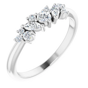 14K White 1/3 CTW Diamond Multi-Shape Ring-