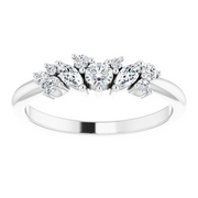 14K White 1/3 CTW Diamond Multi-Shape Ring-