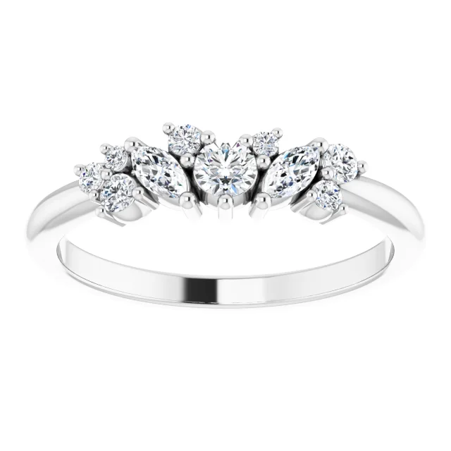 14K White 1/3 CTW Diamond Multi-Shape Ring-