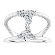 14K White 1/3 CTW Diamond Negative Space Ring-