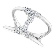 14K White 1/3 CTW Diamond Negative Space Ring-