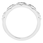 14K White 1/4 CTW Black Diamond Pattern Ring-