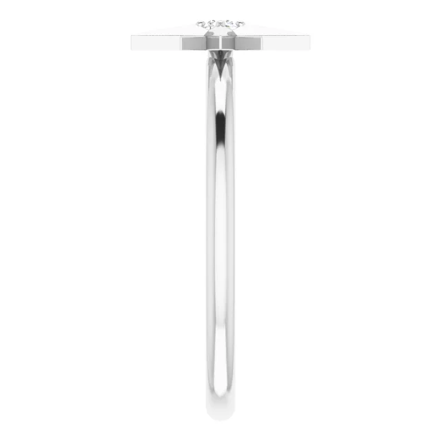 14K White .03 CT Diamond Star Ring-