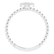 14K White 1/6 CTW Diamond Cluster Beaded Ring-7.00 (approximate standard size)-