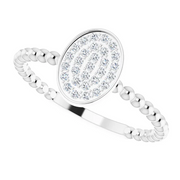 14K White 1/6 CTW Diamond Cluster Beaded Ring-7.00 (approximate standard size)-