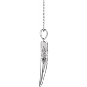 14K White 26.2x13.4 mm Tusk 16-18" Necklace-