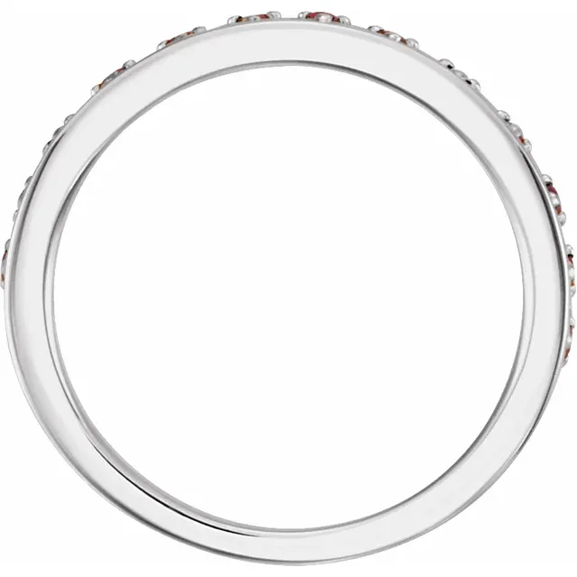 14K White Ruby Stackable Ring-