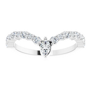 14K White 1/2 CTW Diamond V Ring-