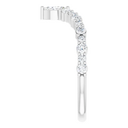 14K White 1/2 CTW Diamond V Ring-