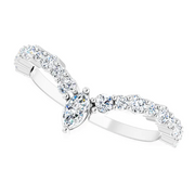 14K White 1/2 CTW Diamond V Ring-