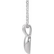 14K White Youth Heart 15" Necklace-