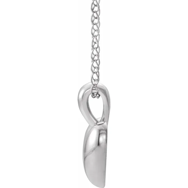 14K White Youth Heart 15" Necklace-