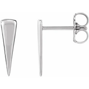 14K White 12x3.27 mm Triangle Earrings-