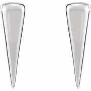 14K White 12x3.27 mm Triangle Earrings-