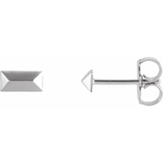 14K White Geometric Stud Earrings-