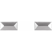 14K White Geometric Stud Earrings-