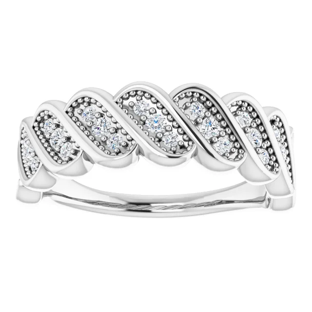 14K White 1/4 CTW Diamond Stackable Ring-