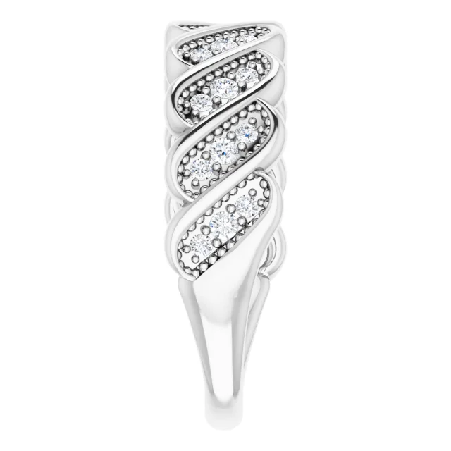 14K White 1/4 CTW Diamond Stackable Ring-