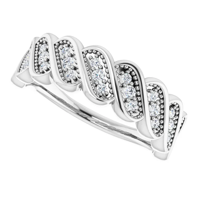 14K White 1/4 CTW Diamond Stackable Ring-