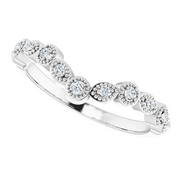 14K White 1/10 CTW Diamond Vintage-Inspired Contour Band-