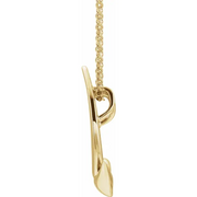 14K White Holy Spirit Dove 16-18" Necklace-
