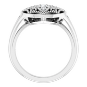 14K White 1/6 CTW Diamond Vintage-Inspired Ring-