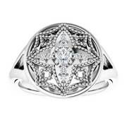 14K White 1/6 CTW Diamond Vintage-Inspired Ring-