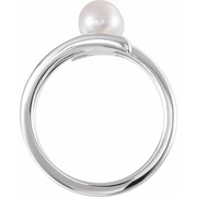 14K White Freshwater Cultured Pearl Ring-