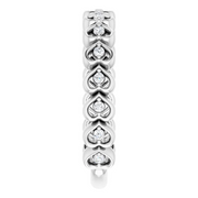 14K White 1/8 CTW Diamond Accented Heart Anniversary Band-