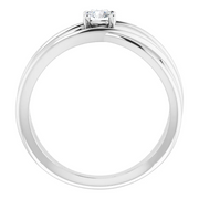 14K White 1/4 CT Diamond Solitaire Criss-Cross Ring-