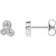 14K White 1/5 CTW Diamond Geometric Cluster Earrings-