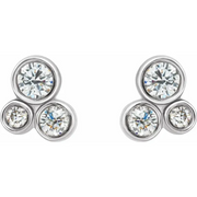 14K White 1/5 CTW Diamond Geometric Cluster Earrings-