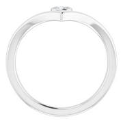 14K White 3 mm Round Forever One Moissanite Ring-