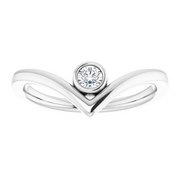 14K White 3 mm Round Forever One Moissanite Ring-