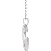 14K White 1/3 CTW Diamond Crescent Moon 16-18" Necklace-